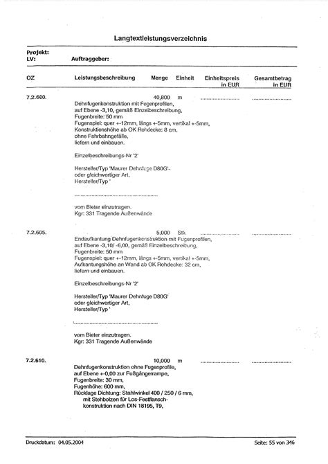 leistungsverzeichnis pdf.